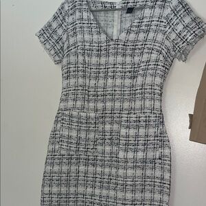 Black and White Checkered Mini Dress